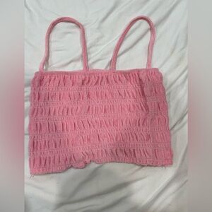 H&M Pink Smocked Crop Top